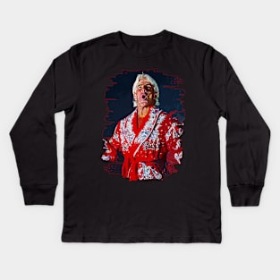 Ric flair \ Woo | Brush Art Kids Long Sleeve T-Shirt